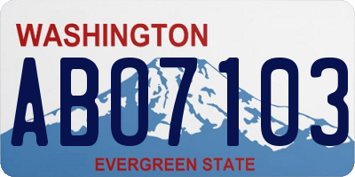 WA license plate ABO7103