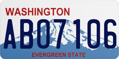 WA license plate ABO7106