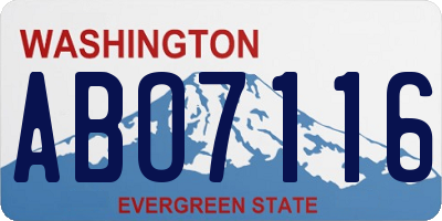 WA license plate ABO7116