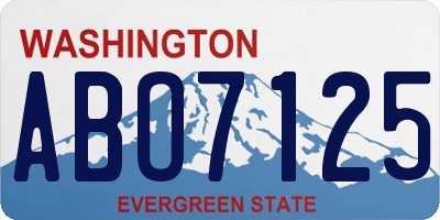 WA license plate ABO7125