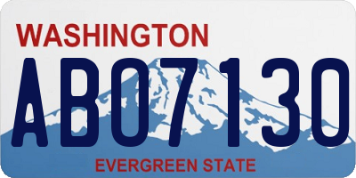 WA license plate ABO7130