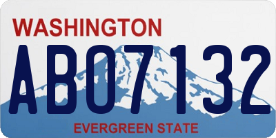 WA license plate ABO7132