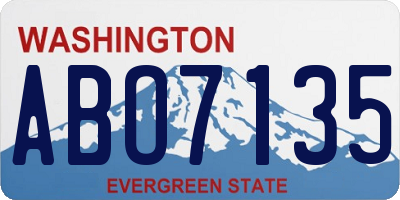 WA license plate ABO7135