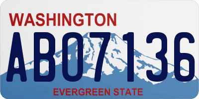 WA license plate ABO7136
