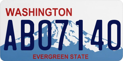WA license plate ABO7140