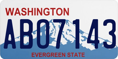 WA license plate ABO7143