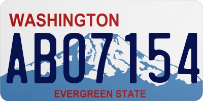 WA license plate ABO7154