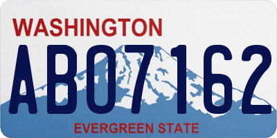 WA license plate ABO7162