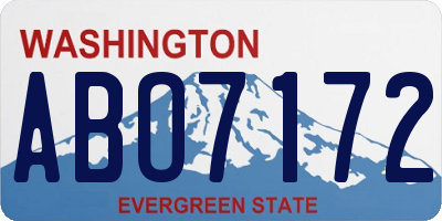 WA license plate ABO7172