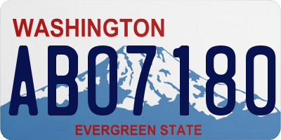 WA license plate ABO7180