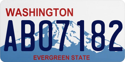 WA license plate ABO7182
