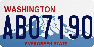 WA license plate ABO7190