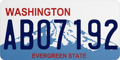 WA license plate ABO7192