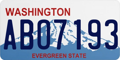 WA license plate ABO7193