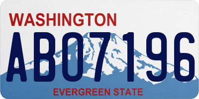WA license plate ABO7196