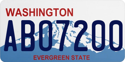 WA license plate ABO7200