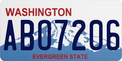 WA license plate ABO7206