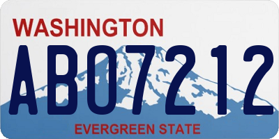 WA license plate ABO7212