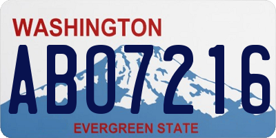 WA license plate ABO7216
