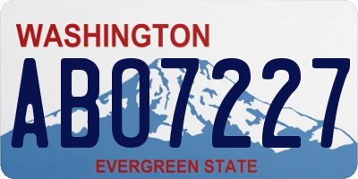 WA license plate ABO7227
