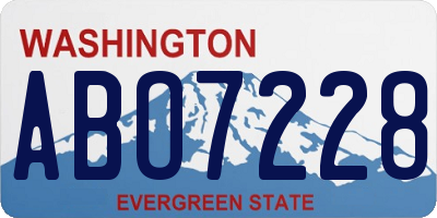 WA license plate ABO7228
