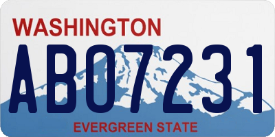 WA license plate ABO7231