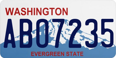 WA license plate ABO7235