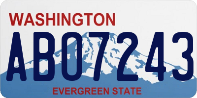 WA license plate ABO7243
