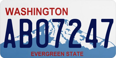 WA license plate ABO7247