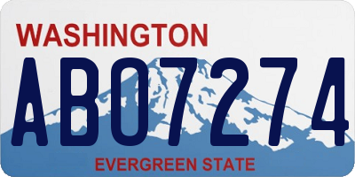 WA license plate ABO7274