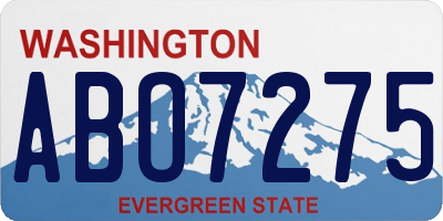 WA license plate ABO7275