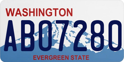WA license plate ABO7280
