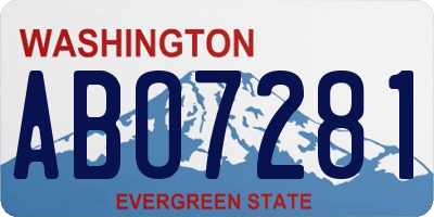 WA license plate ABO7281