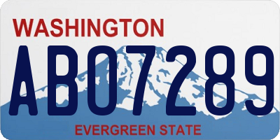 WA license plate ABO7289