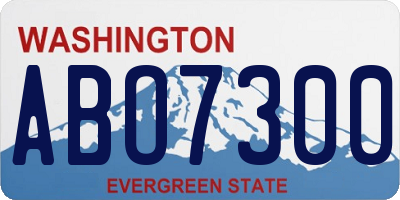 WA license plate ABO7300