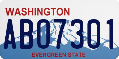WA license plate ABO7301