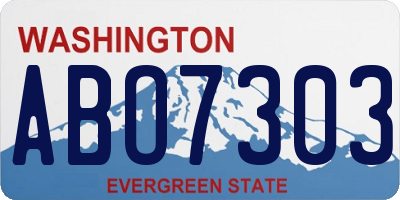 WA license plate ABO7303