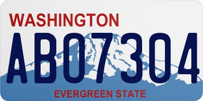 WA license plate ABO7304
