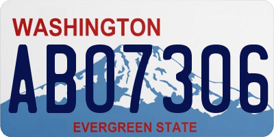 WA license plate ABO7306
