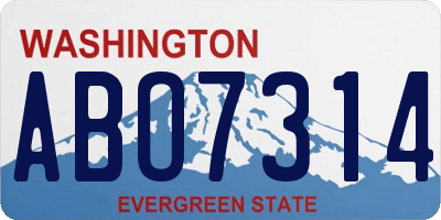 WA license plate ABO7314