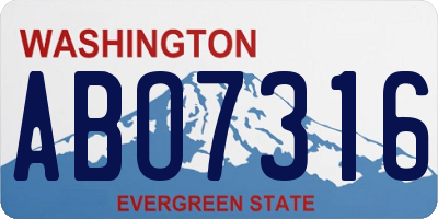 WA license plate ABO7316