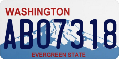 WA license plate ABO7318