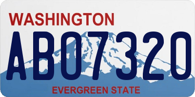 WA license plate ABO7320