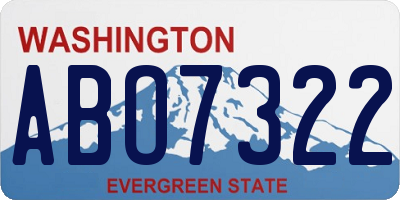 WA license plate ABO7322