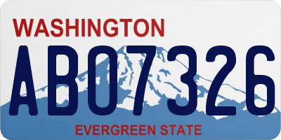 WA license plate ABO7326