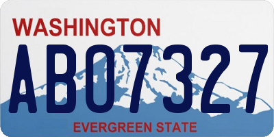WA license plate ABO7327