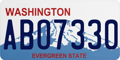 WA license plate ABO7330