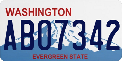 WA license plate ABO7342