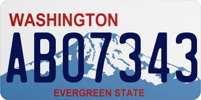WA license plate ABO7343