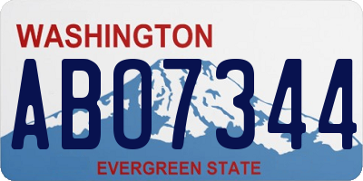 WA license plate ABO7344